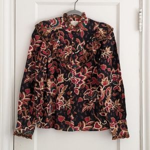 Sezane Agathe blouse in Pondicherry print